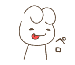 Is white and a vague rabbit.3 sticker #12259087