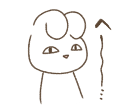 Is white and a vague rabbit.3 sticker #12259089