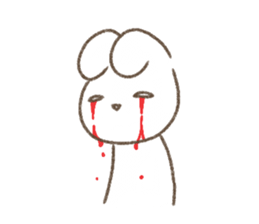 Is white and a vague rabbit.3 sticker #12259097