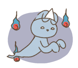 Is white and a vague rabbit.3 sticker #12259116