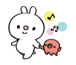 rabbit and octopus sticker #12261934