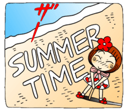 Castor bean-chan sandy beach message sticker #12262186
