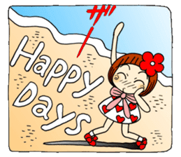 Castor bean-chan sandy beach message sticker #12262187