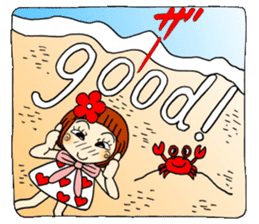 Castor bean-chan sandy beach message sticker #12262198