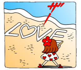 Castor bean-chan sandy beach message sticker #12262206