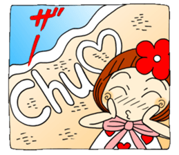 Castor bean-chan sandy beach message sticker #12262207