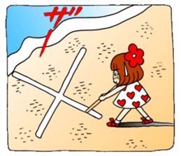 Castor bean-chan sandy beach message sticker #12262211