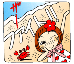 Castor bean-chan sandy beach message sticker #12262212