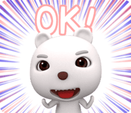 3D White Bear Shiro sticker #12262787