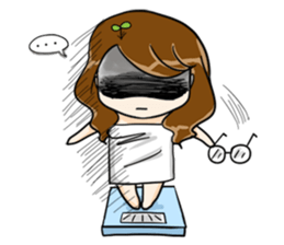 Hungry sister -lose weight -Orange comic sticker #12263139