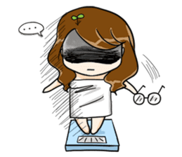 Hungry sister -lose weight -Orange comic sticker #12263139