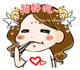 Hungry sister -lose weight -Orange comic sticker #12263144