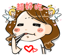 Hungry sister -lose weight -Orange comic sticker #12263144