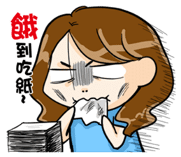 Hungry sister -lose weight -Orange comic sticker #12263153