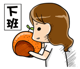 Hungry sister -lose weight -Orange comic sticker #12263172