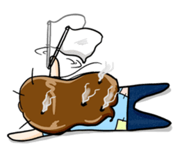 Hungry sister -lose weight -Orange comic sticker #12263173