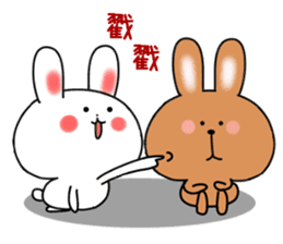 cute rabbits(white and brown) sticker #12264856