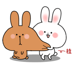 cute rabbits(white and brown) sticker #12264863