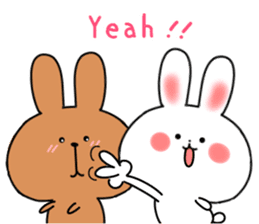 cute rabbits(white and brown) sticker #12264867