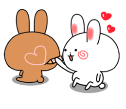 cute rabbits(white and brown) sticker #12264880