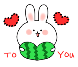 cute rabbits(white and brown) sticker #12264883