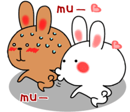 cute rabbits(white and brown) sticker #12264888