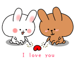 cute rabbits(white and brown) sticker #12264892