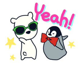 polar bear with penguin sticker #12265236
