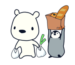 polar bear with penguin sticker #12265238
