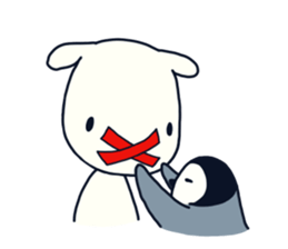 polar bear with penguin sticker #12265248