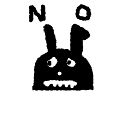 Black rabbit kuro usagi sticker #12266759