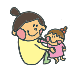 Common everyday mom and child