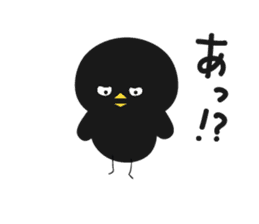 Black bird HIYOKO 3 sticker #12277006