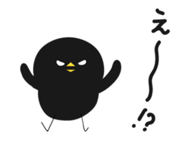 Black bird HIYOKO 3 sticker #12277009