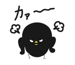 Black bird HIYOKO 3 sticker #12277011