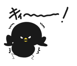 Black bird HIYOKO 3 sticker #12277012
