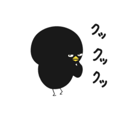 Black bird HIYOKO 3 sticker #12277013