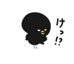 Black bird HIYOKO 3 sticker #12277014