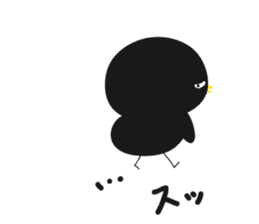 Black bird HIYOKO 3 sticker #12277018