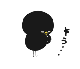 Black bird HIYOKO 3 sticker #12277020