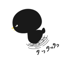 Black bird HIYOKO 3 sticker #12277021