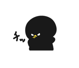 Black bird HIYOKO 3 sticker #12277022