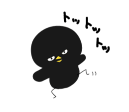 Black bird HIYOKO 3 sticker #12277025