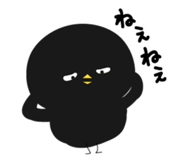 Black bird HIYOKO 3 sticker #12277029