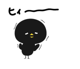Black bird HIYOKO 3 sticker #12277032