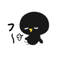 Black bird HIYOKO 3 sticker #12277033