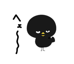 Black bird HIYOKO 3 sticker #12277034