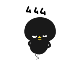 Black bird HIYOKO 3 sticker #12277038