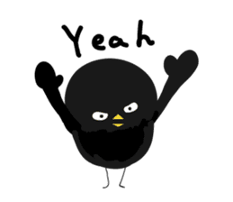 Black bird HIYOKO 3 sticker #12277041