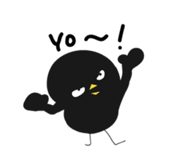 Black bird HIYOKO 3 sticker #12277043
